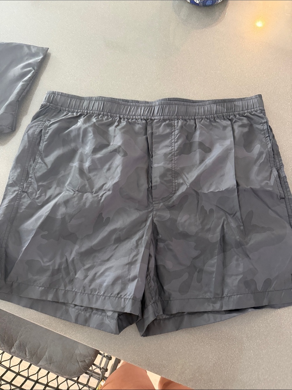 Valentino Gray Camouflage Swim Trunks